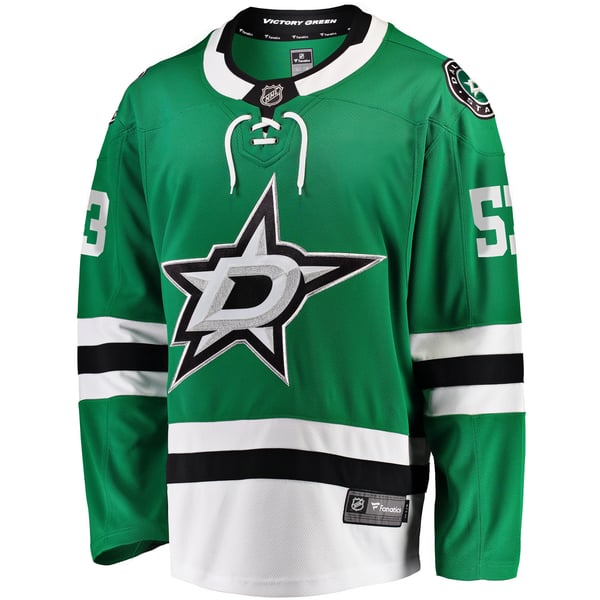 Men's Dallas Stars Wyatt Johnston Fanatics Kelly Green Home Breakaway Player Jersey - Image 3