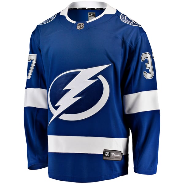 Men's Tampa Bay Lightning Yanni Gourde Fanatics Blue Home Breakaway Jersey - Image 3