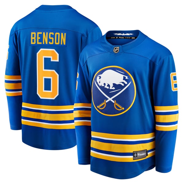 Men's Buffalo Sabres Zach Benson Fanatics Royal Home Breakaway Jersey - Image 2