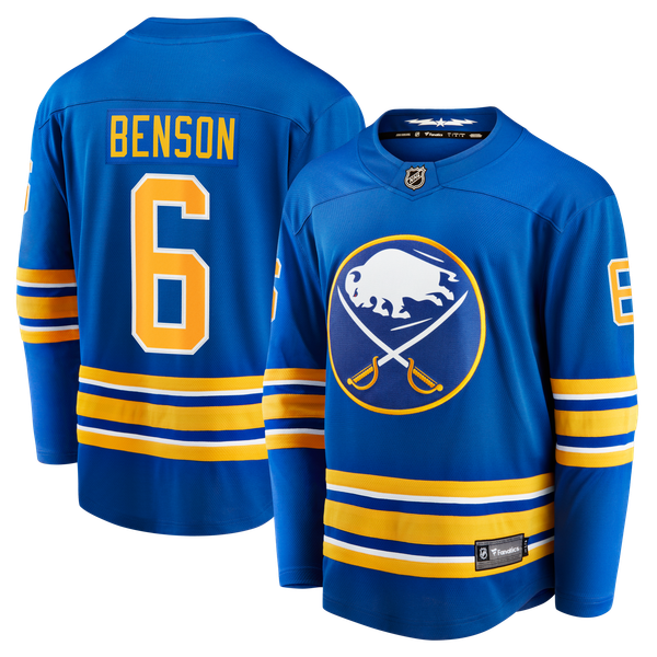 Men's Buffalo Sabres Zach Benson Fanatics Royal Home Breakaway Jersey - Image 1