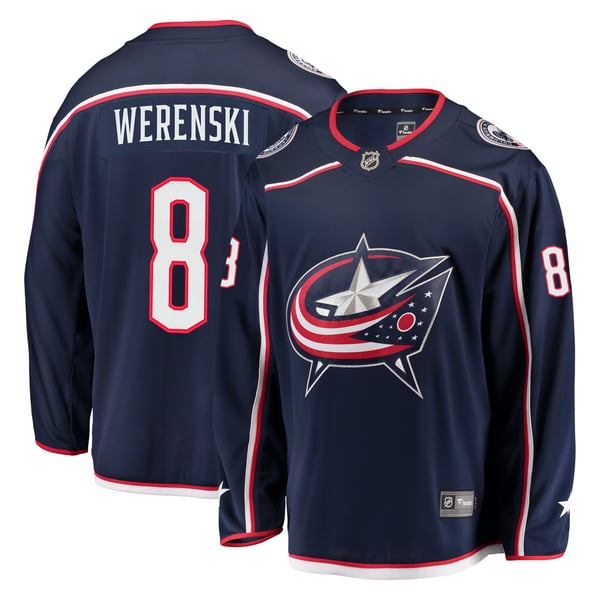 Men's Columbus Blue Jackets Zach Werenski Fanatics Navy Breakaway Jersey - Image 2