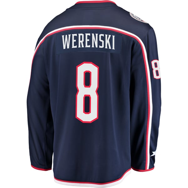 Men's Columbus Blue Jackets Zach Werenski Fanatics Navy Breakaway Jersey - Image 4