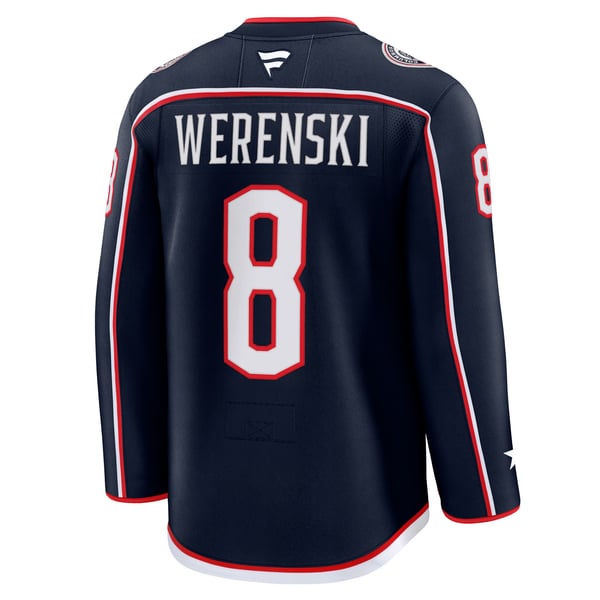Men's Columbus Blue Jackets Zach Werenski Fanatics Navy Home Premium Jersey - Image 4