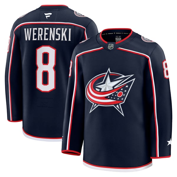 Men's Columbus Blue Jackets Zach Werenski Fanatics Navy Home Premium Jersey - Image 1