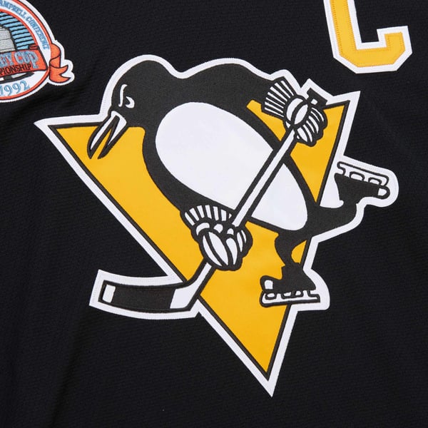 Men's Pittsburgh Penguins Mario Lemieux Black 1991-92 Power Play Jersey - Image 5
