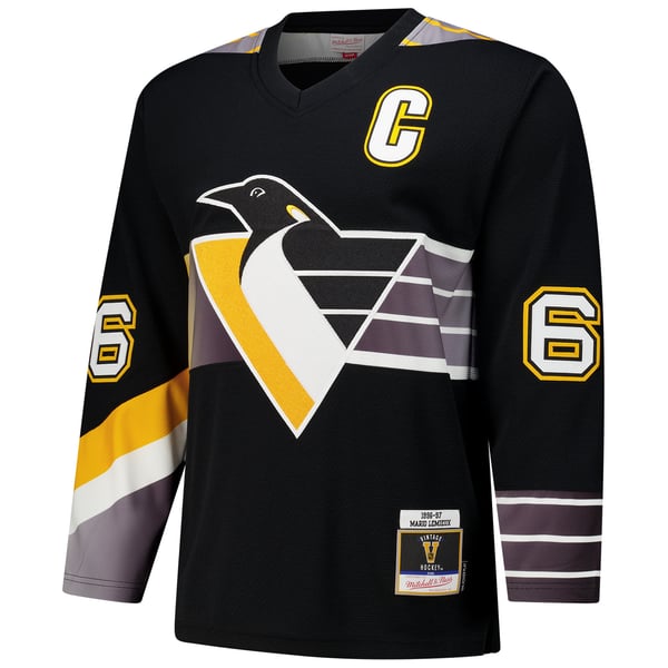 Men's Pittsburgh Penguins Mario Lemieux Black 1996-97 Power Play Jersey - Image 3