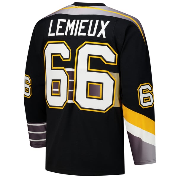Men's Pittsburgh Penguins Mario Lemieux Black 1996-97 Power Play Jersey - Image 4