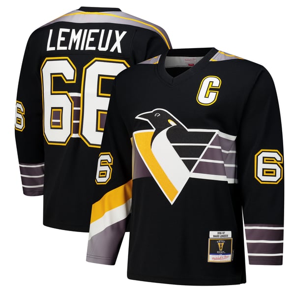 Men's Pittsburgh Penguins Mario Lemieux Black 1996-97 Power Play Jersey - Image 1