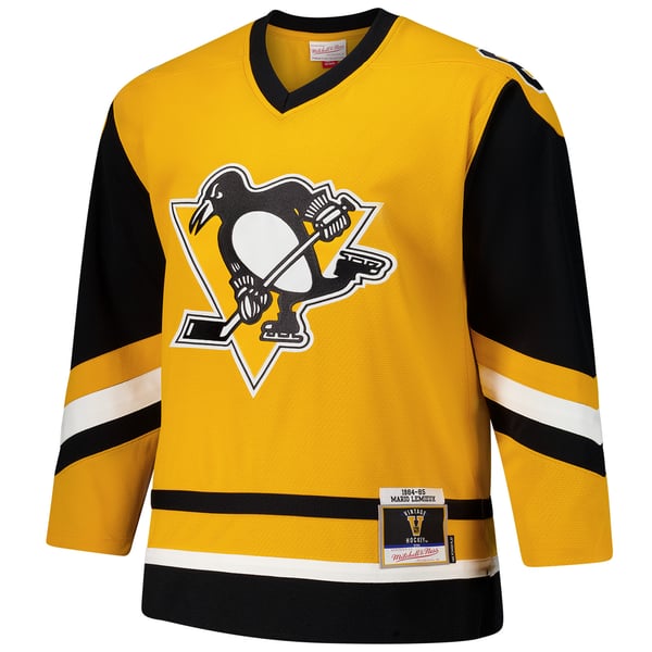 Men's Pittsburgh Penguins Mario Lemieux Gold 1984-85 Power Play Jersey - Image 3