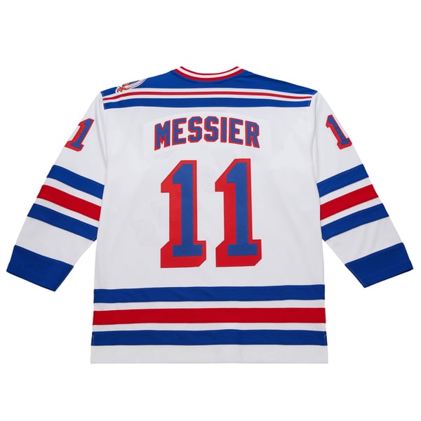 Men's New York Rangers Mark Messier White 1993-94 Power Play Jersey - Image 4