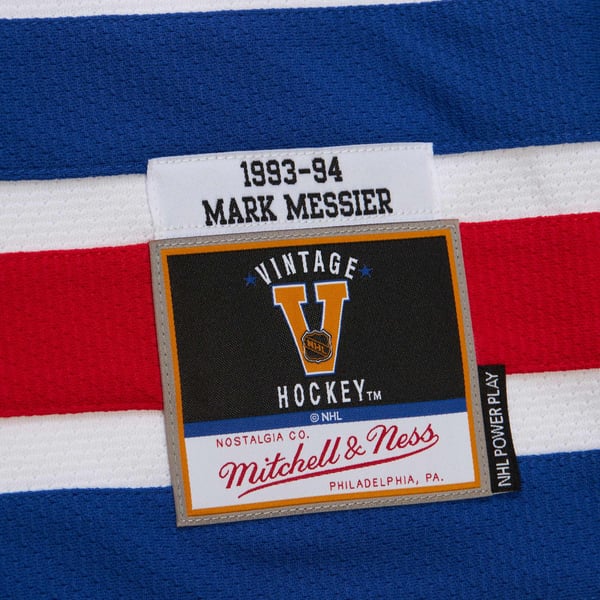 Men's New York Rangers Mark Messier White 1993-94 Power Play Jersey - Image 8