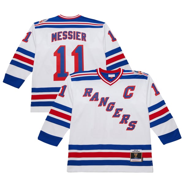 Men's New York Rangers Mark Messier White 1993-94 Power Play Jersey - Image 1