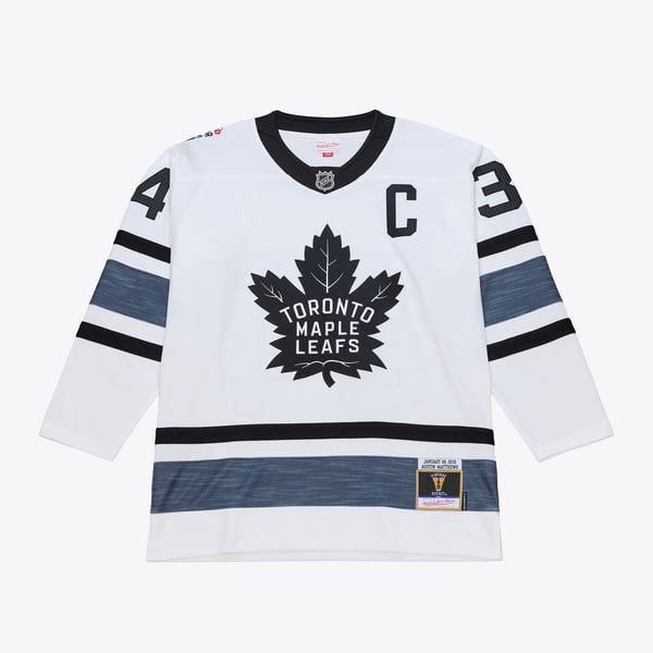 Men's Auston Matthews Mitchell & Ness White 2019 All-Star Game Power Play Jersey - Image 1