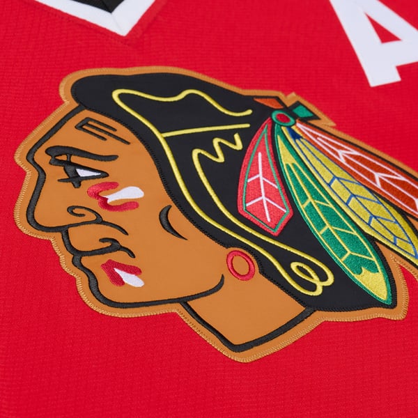 Men's Chicago Blackhawks Bobby Hull Mitchell & Ness Red 1966 Power Play Jersey - Image 4