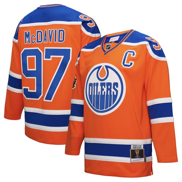 Men's Edmonton Oilers Connor McDavid Mitchell & Ness Orange Power Play Jersey - Image 1