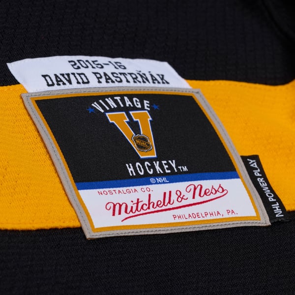 Men's Boston Bruins David Pastrnak Mitchell & Ness Black 2015 Power Play Jersey
