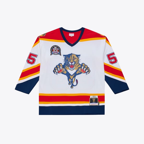 Men's Florida Panthers Ed Jovanovski Mitchell & Ness White 1996 Power Play Jersey - Image 1