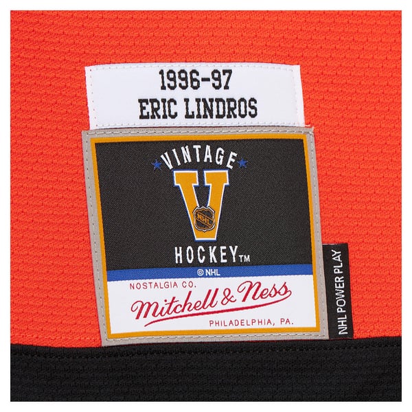 Men's Philadelphia Flyers Eric Lindros Mitchell & Ness Orange Big & Tall 1996-97 Blue Line 2.0 Jersey - Image 8