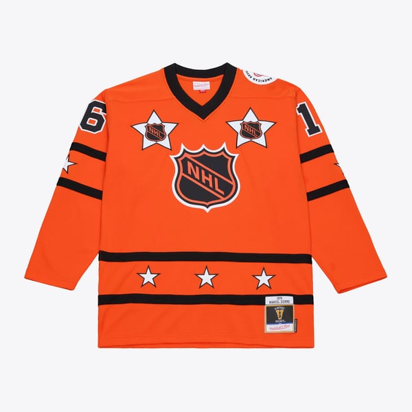 Men's Marcel Dionne Mitchell & Ness Orange 1976 NHL All-Star Game Power Play Jersey - Image 2