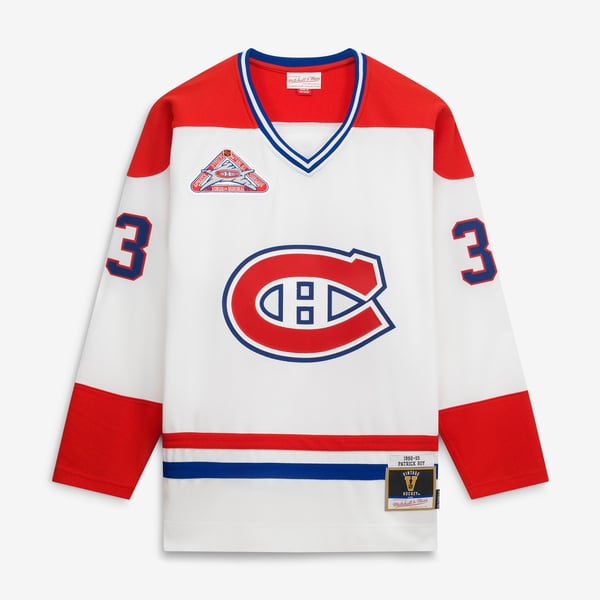 Men's Montreal Canadiens Patrick Roy Mitchell & Ness White 1992 Power Play Jersey - Image 3