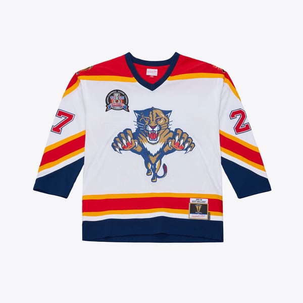 Men's Florida Panthers Scott Mellanby Mitchell & Ness White 1996 Power Play Jersey - Image 1