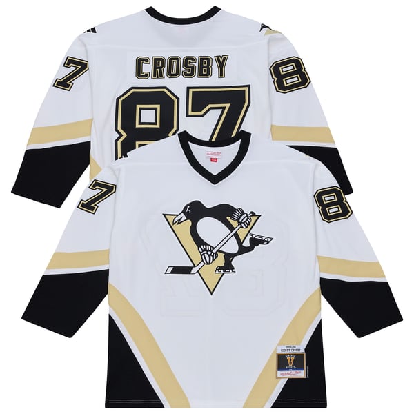 Men's Pittsburgh Penguins Sidney Crosby Mitchell & Ness White 2005 Power Play Jersey - Image 1