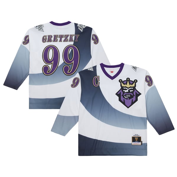 Men's Los Angeles Kings Wayne Gretzky Mitchell & Ness White 1995-96 Power Play Jersey - Image 2