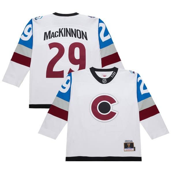 Men's Colorado Avalanche Nathan MacKinnon White 2016-17 Power Play Jersey - Image 1