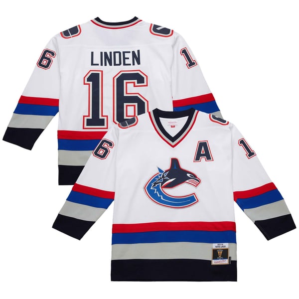 Men's Vancouver Canucks Trevor Linden White 2003-04 Power Play Jersey - Image 1