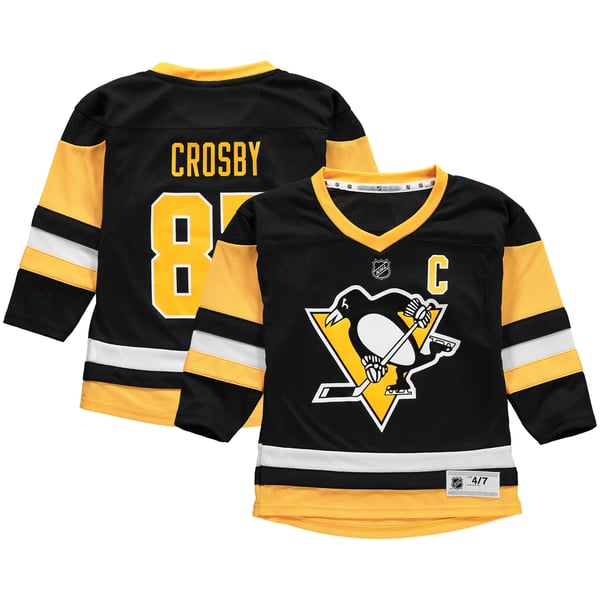 Preschool Pittsburgh Penguins Sidney Crosby Black Replica Player Jersey - Image 1