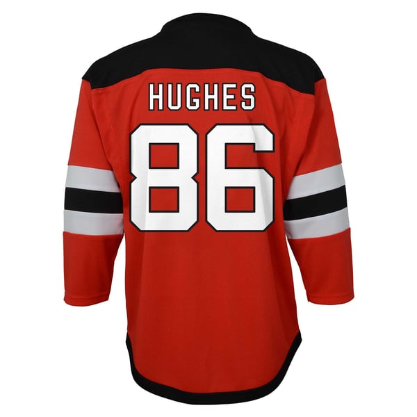 Toddler New Jersey Devils Jack Hughes Red Home Replica Player Jersey - Image 4