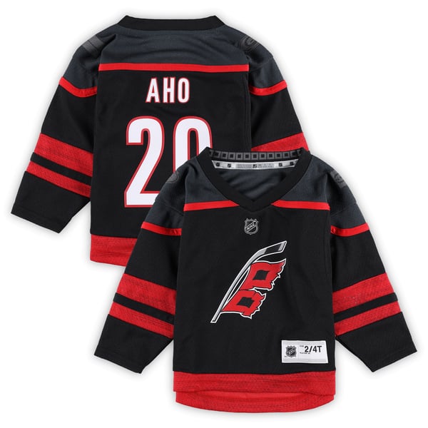Toddler Carolina Hurricanes Sebastian Aho Black Home Replica Player Jersey - Image 2