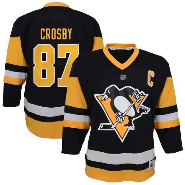 Toddler Pittsburgh Penguins Sidney Crosby Black Replica Player Jersey - Image 2