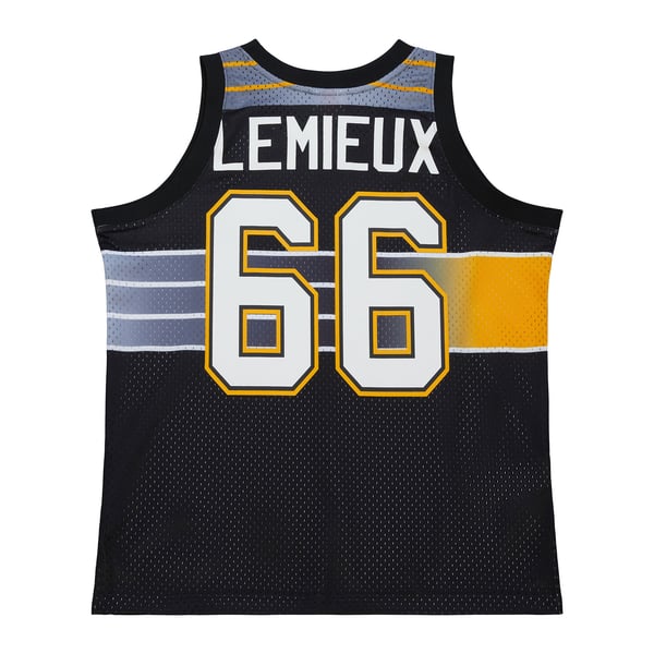 Unisex Pittsburgh Penguins Mario Lemieux Mitchell & Ness Black Maxxed Out Fashion Basketball Jersey - Image 4