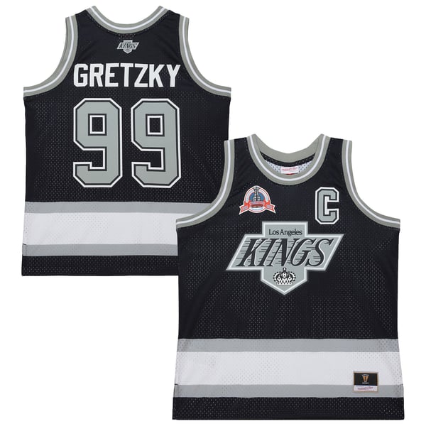 Unisex Los Angeles Kings Wayne Gretzky Mitchell & Ness Black Maxxed Out Fashion Basketball Jersey - Image 2