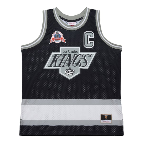 Unisex Los Angeles Kings Wayne Gretzky Mitchell & Ness Black Maxxed Out Fashion Basketball Jersey - Image 3