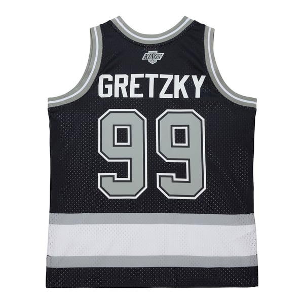 Unisex Los Angeles Kings Wayne Gretzky Mitchell & Ness Black Maxxed Out Fashion Basketball Jersey - Image 4