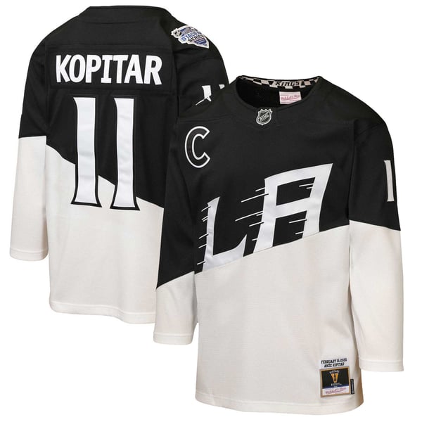 Youth Los Angeles Kings Anze Kopitar Mitchell & Ness Black/White 2020 Stadium Series Power Play Jersey - Image 1