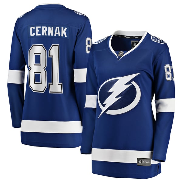 Women's Tampa Bay Lightning Erik Cernak Fanatics Blue Home Breakaway Player Jersey - Image 2