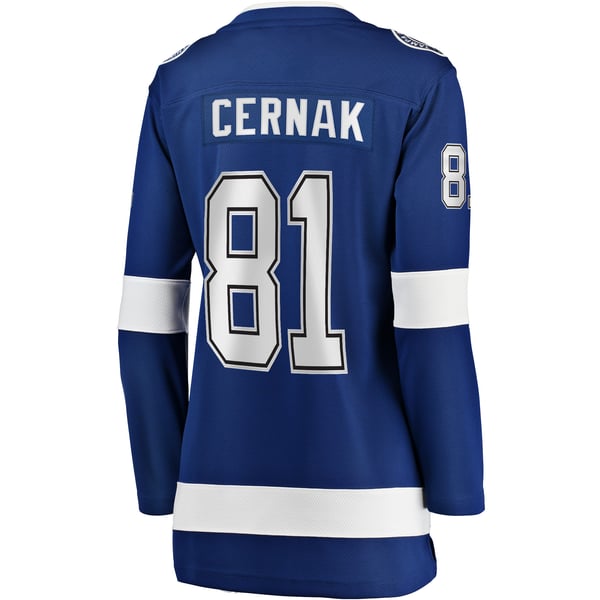 Women's Tampa Bay Lightning Erik Cernak Fanatics Blue Home Breakaway Player Jersey - Image 4