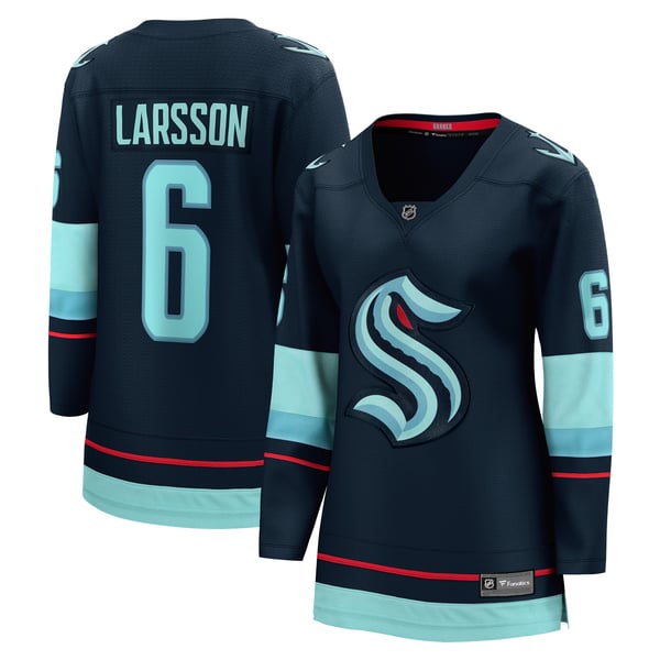 Women's Seattle Kraken Adam Larsson Fanatics Deep Sea Blue Home Breakaway Player Jersey - Image 2