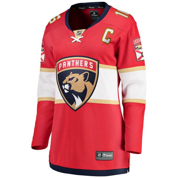 Women's Florida Panthers Aleksander Barkov Fanatics Red Captain Patch Home Breakaway Player Jersey - Image 3