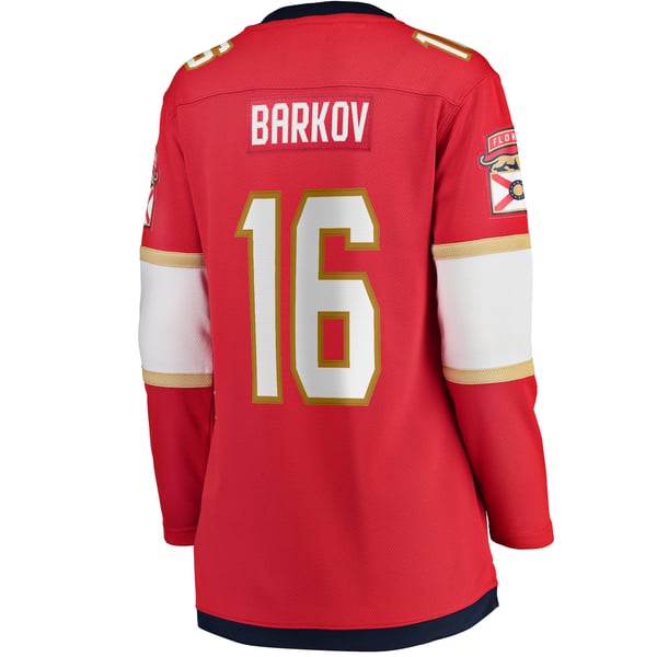 Women's Florida Panthers Aleksander Barkov Fanatics Red Captain Patch Home Breakaway Player Jersey - Image 4