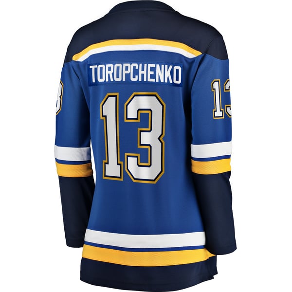 Women's St. Louis Blues Alexey Toropchenko Fanatics Blue Home Breakaway Player Jersey - Image 4