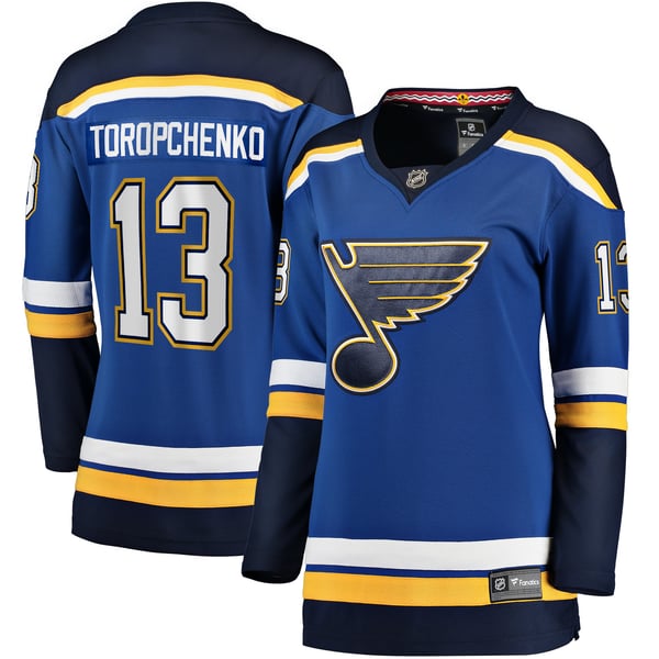 Women's St. Louis Blues Alexey Toropchenko Fanatics Blue Home Breakaway Player Jersey - Image 1