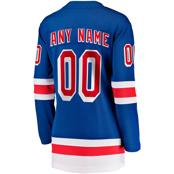 Women's New York Rangers Fanatics Blue Home Breakaway Custom Jersey - Image 4