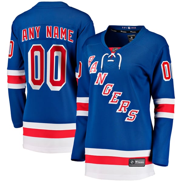 Women's New York Rangers Fanatics Blue Home Breakaway Custom Jersey - Image 1
