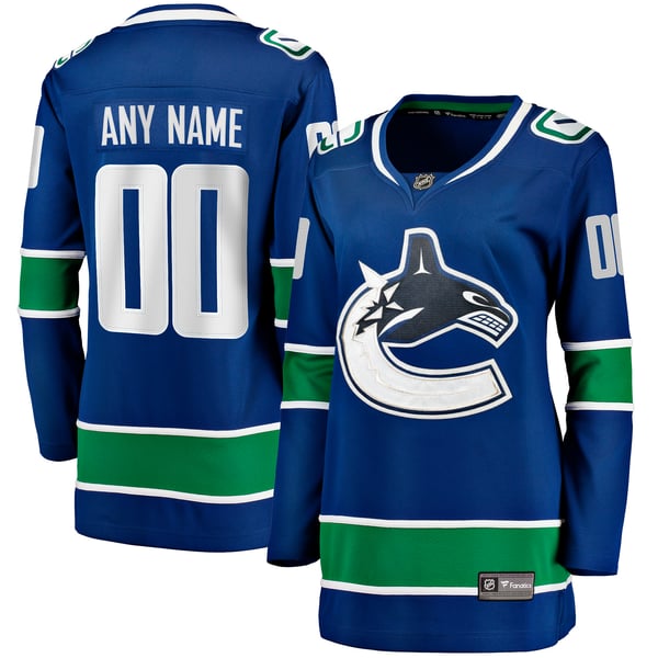 Women's Vancouver Canucks Fanatics Blue Breakaway Custom Jersey - Image 1