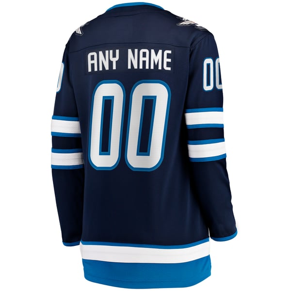 Women's Winnipeg Jets Fanatics Blue Home Breakaway Custom Jersey - Image 4