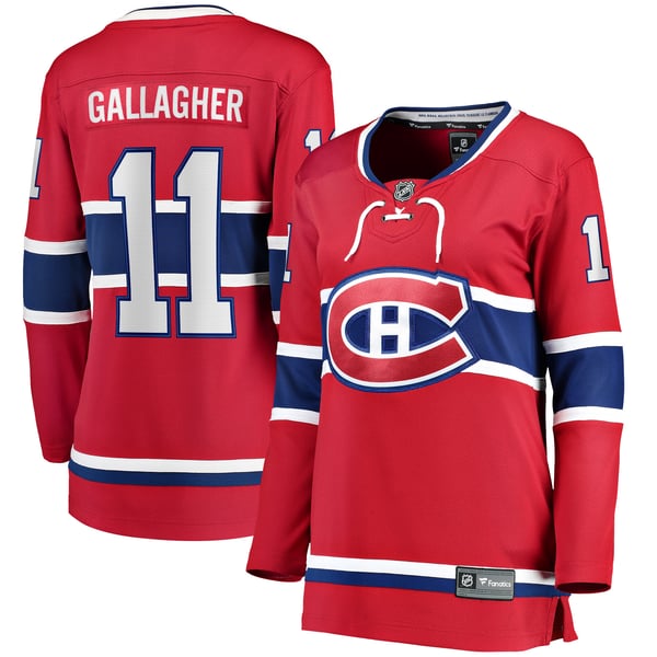 Women's Montreal Canadiens Brendan Gallagher Fanatics Red Home Breakaway Player Jersey - Image 1